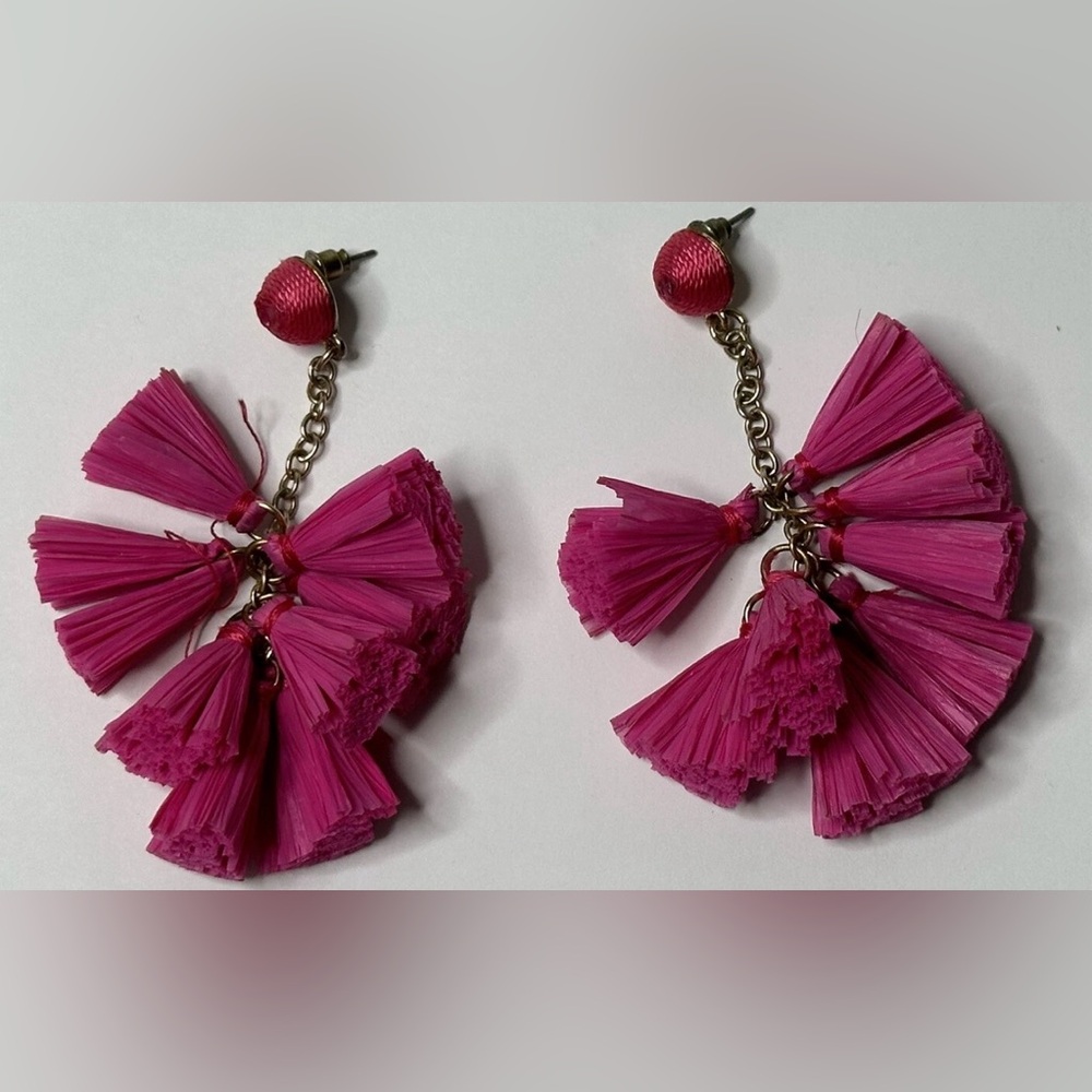 Pink Tassel Earrings